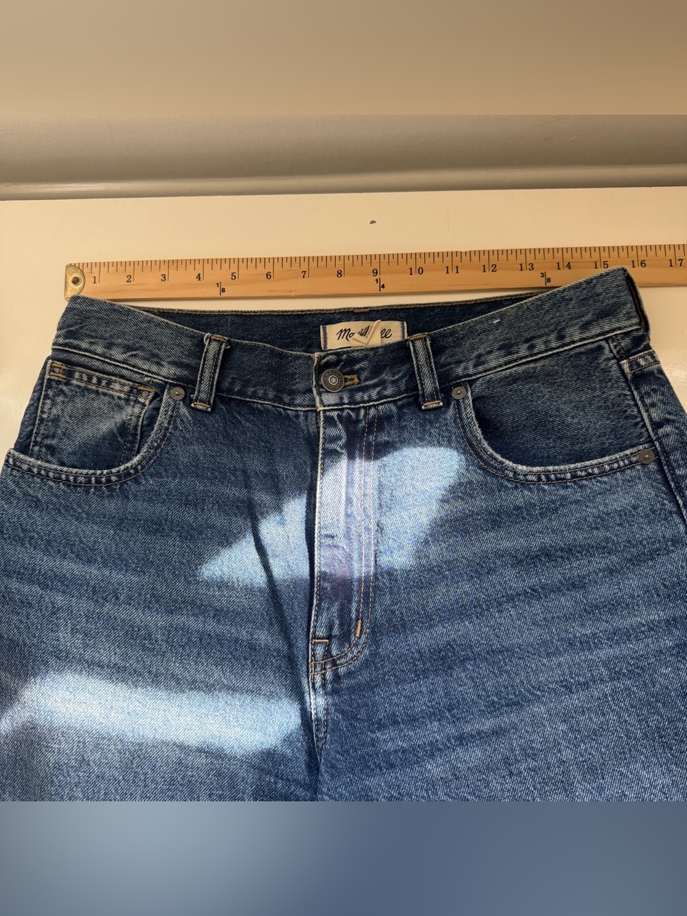 Madewell Superwide Leg Jeans Blue a wide Leg High Rise Blue Denim Size 28 - Picture 6 of 10